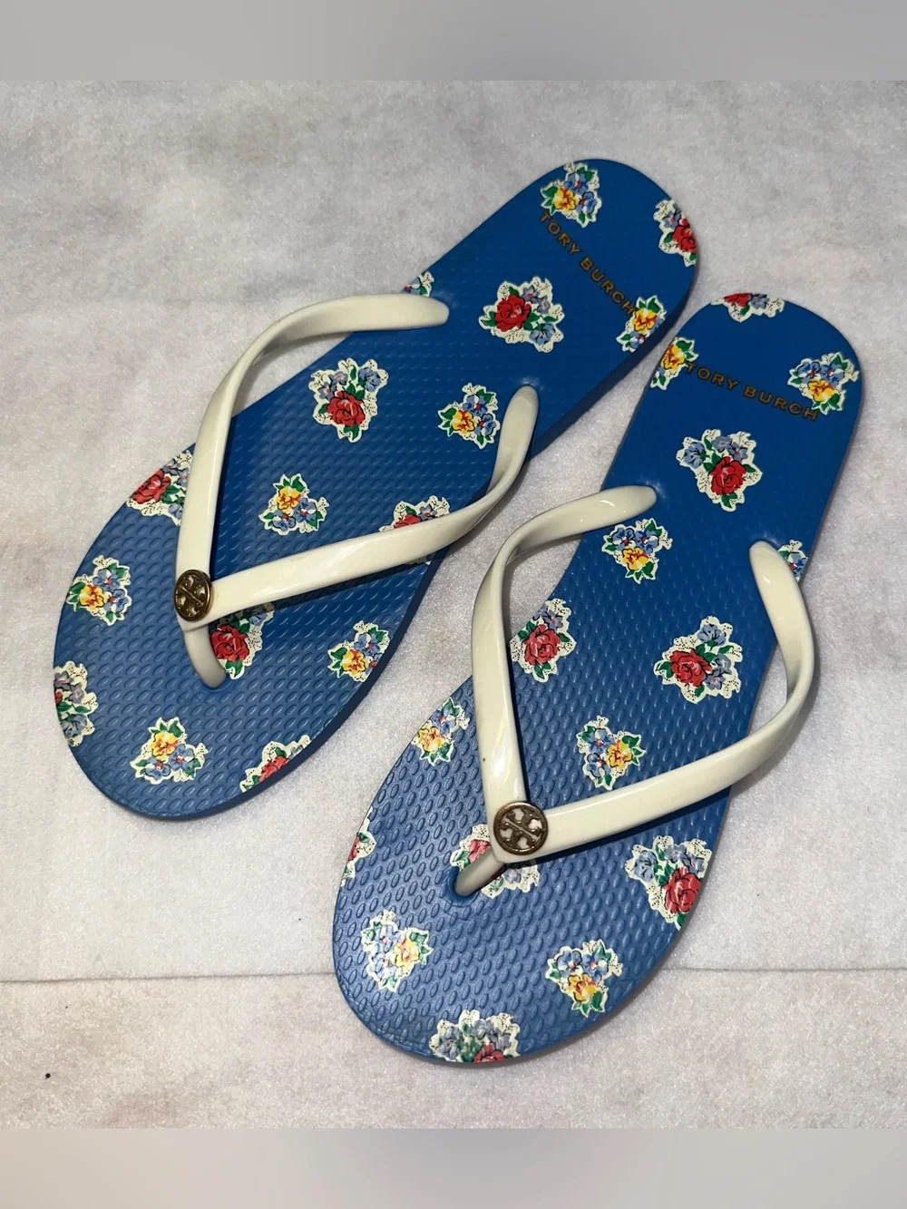 Tory Burch Floral Flip Flop Thong Sandal Women Size 5 Classic Flowers